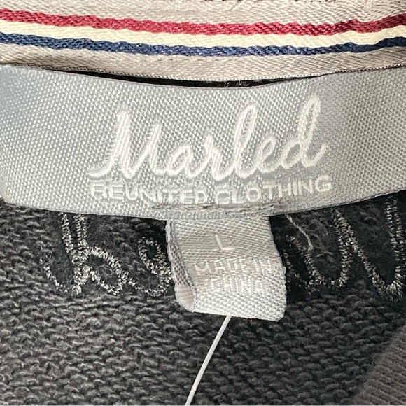 Marled French Terry Sweatshirt Shawl Collar Long Sleeve Pullover Size L Gray NWT - Picture 8 of 10